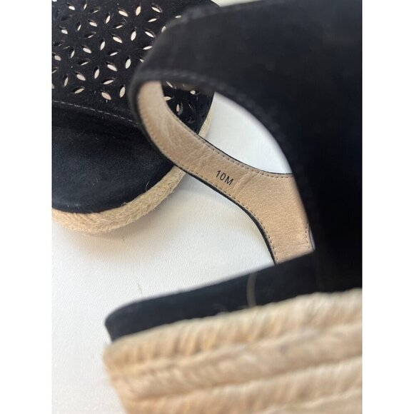 Vionic Womens Ariel Wedge Sandal Black Size 10M Suede Leather - Picture 6 of 15